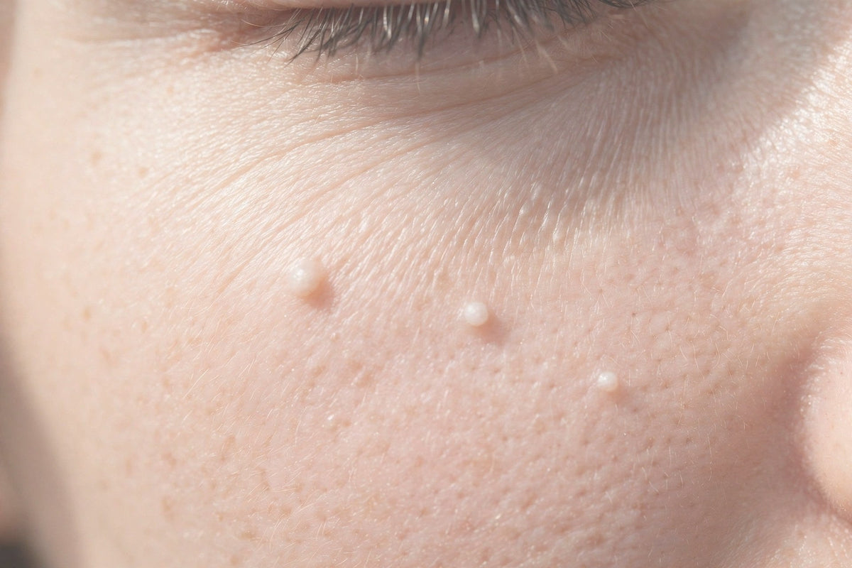 Milia — tiny white dots under the eye — OrOrgani